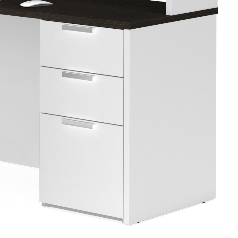 Glidden U-Shaped Executive Desk, White