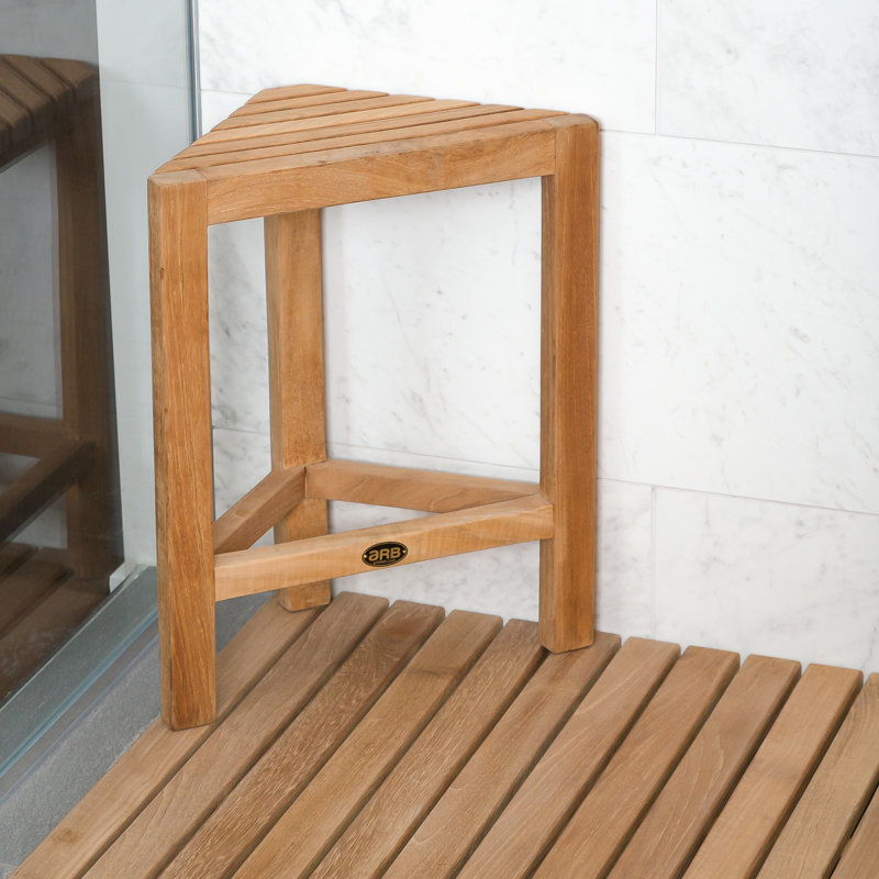 Teak Wood Brown Corner Spa Foot Rest