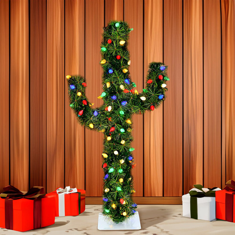 Cactus multicolore à 4 lumières DEL C7 4 pieds Kurt Adler