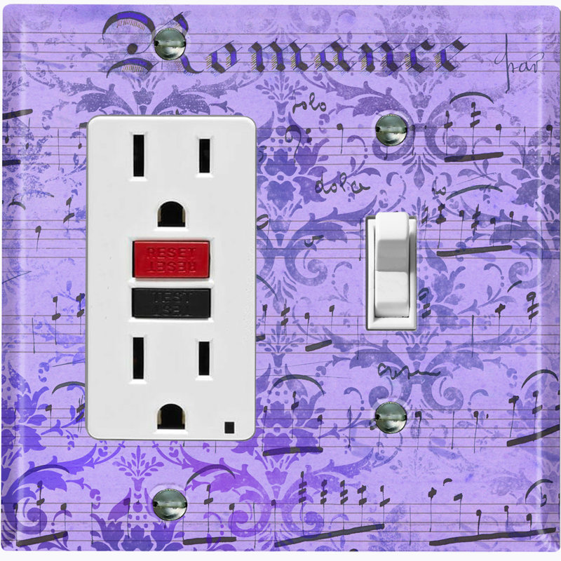 Patterned 2 - Gang Standard Combination Wall Plate, Purple