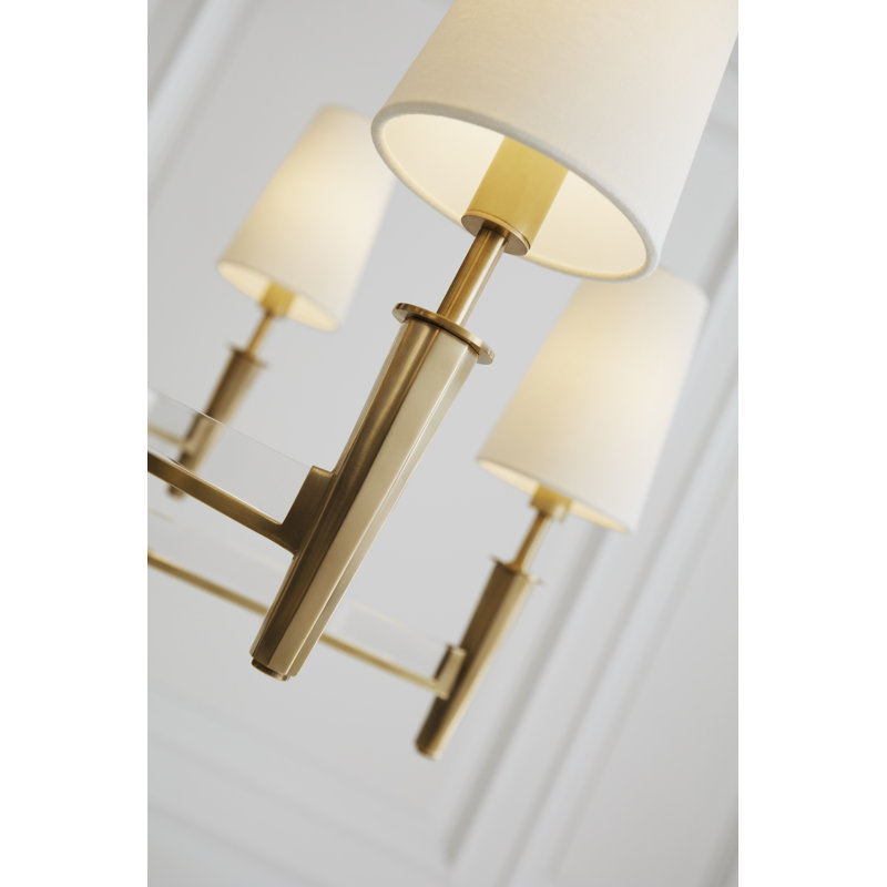 Thomas O'Brien Lyra Two Tier Chandelier, Hand-Rubbed Antique Brass
