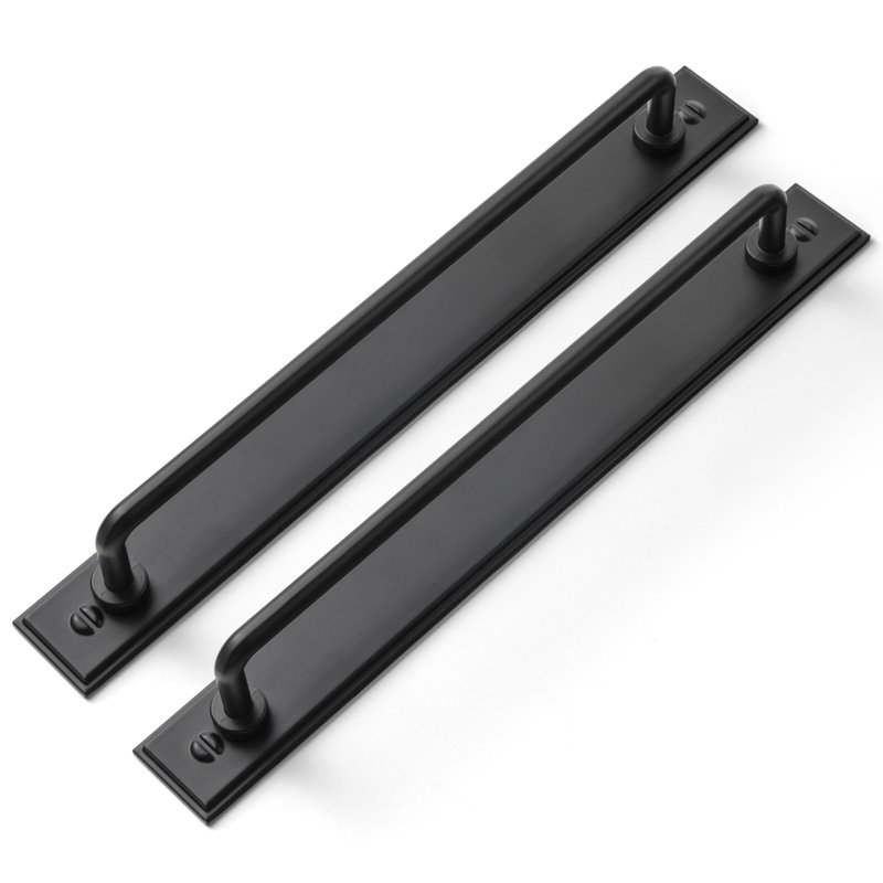 Ensemble de poignées de bar élégantes avec panneau arrière, Noir, 7.6"