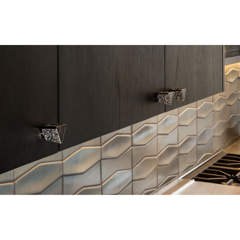 Trousdale Bronze Geometric Knob, White Bronze Medium