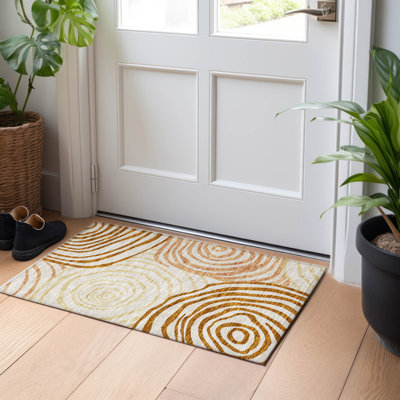 Premium Machine Washable Prisco Terracotta Rug