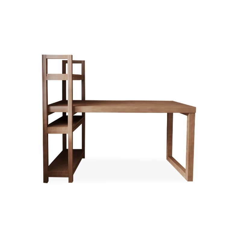 Bureaux rectangulaires en bois massif 78,74 "noyer, Retour à gauche, H 43,31 po x l 55,12 po x P 31,5 po