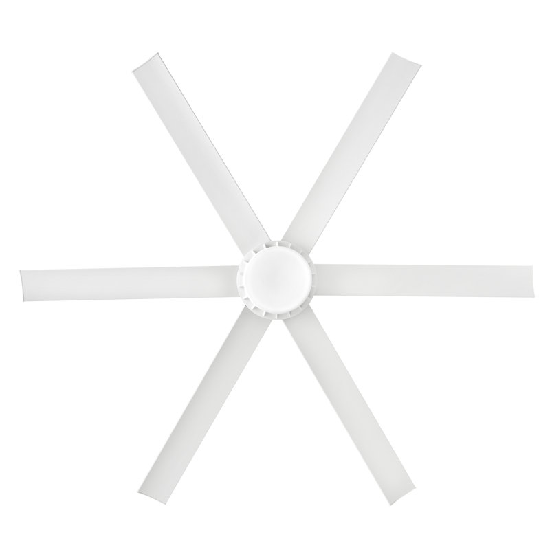 Draftsman 60-in Indoor/Outdoor Smart Ceiling Fan with Integrated LED + Remote, Matte White