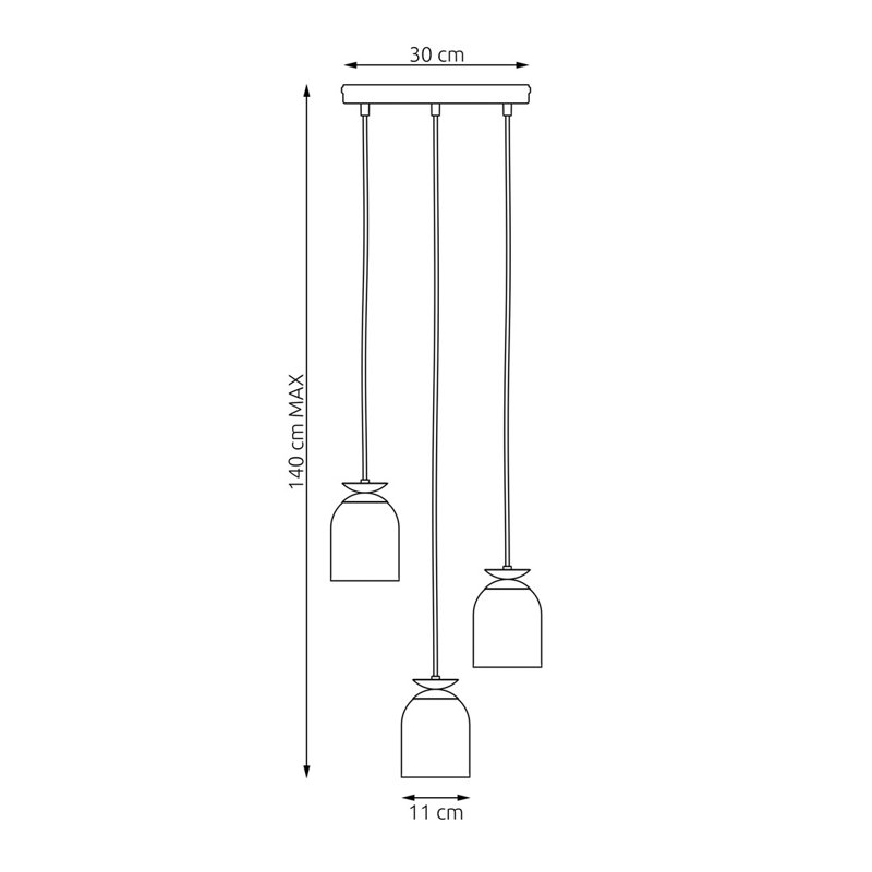 Ahalya 3 - Light Pendant, Matte Black