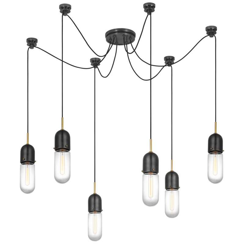 Junio 6 - Light Chandelier, Clear, Polished Nickel