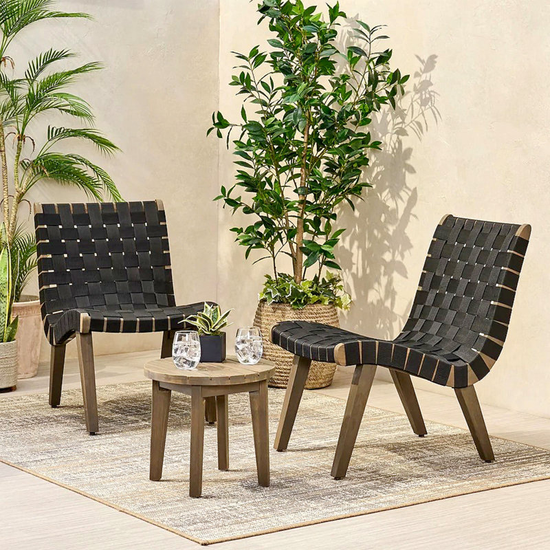 Ensemble charmant de sièges d'extérieur 3 pièces pour toutes les occasions, rehaussant l'expérience du patio