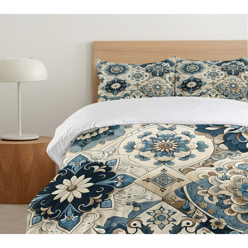 Ethnic Duvet Cover, California King Duvet Cover + 2 Standard Shams
