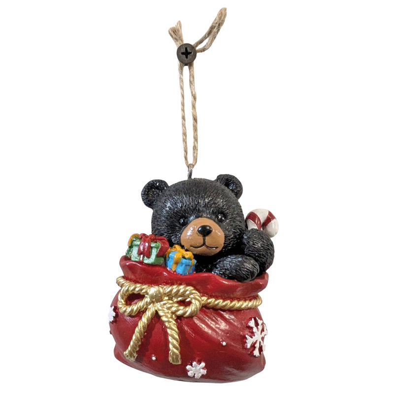 ORNEMENT D'OURS DANS UN SAC CADEAU
