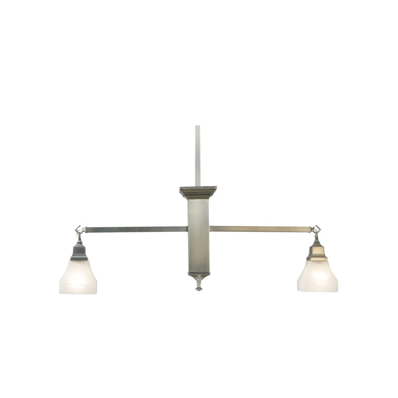Brushed Nickel Glass Globe 2-Light Indoor/Outdoor Pendant