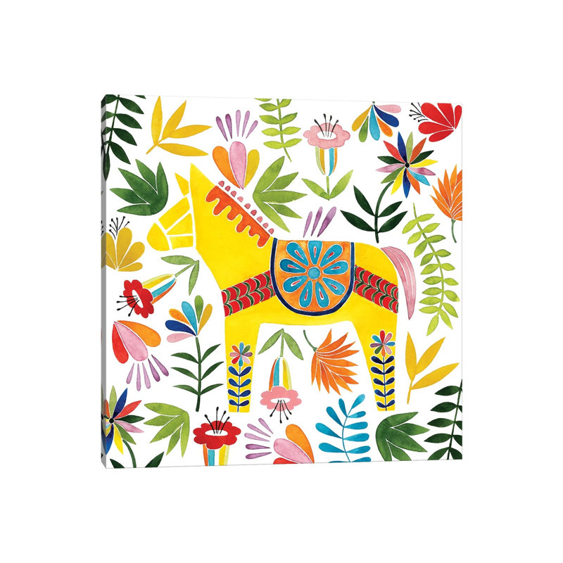 Festive Otomi III by Grace Popp - Wrapped Canvas Painting, 66.04 cm H x 66.04 cm W x 3.175 cm D