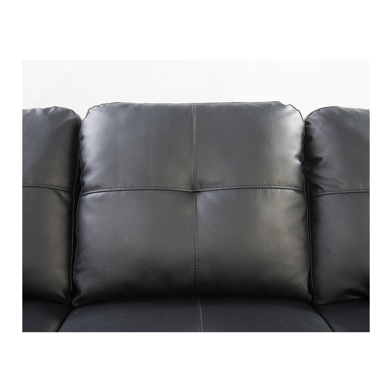 Canapé modulaire en similicuir avec repose-pieds