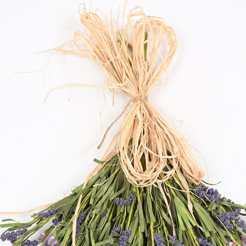 Décoration murale 22 "ferme artificielle printemps été fleurs sauvages fleurs florales et grappe de baies, Purple