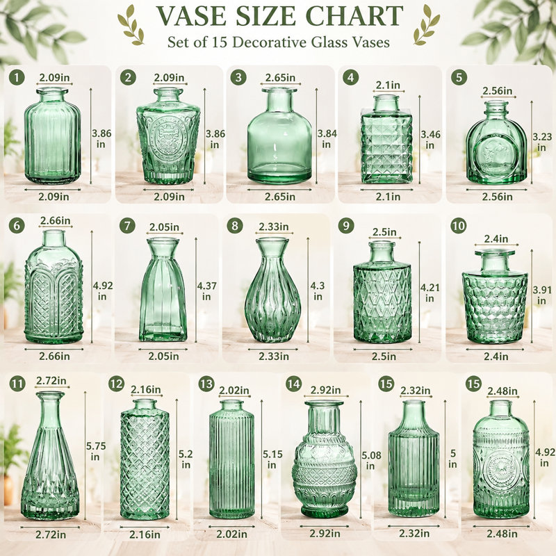 Glass Table Vase - Set of 16