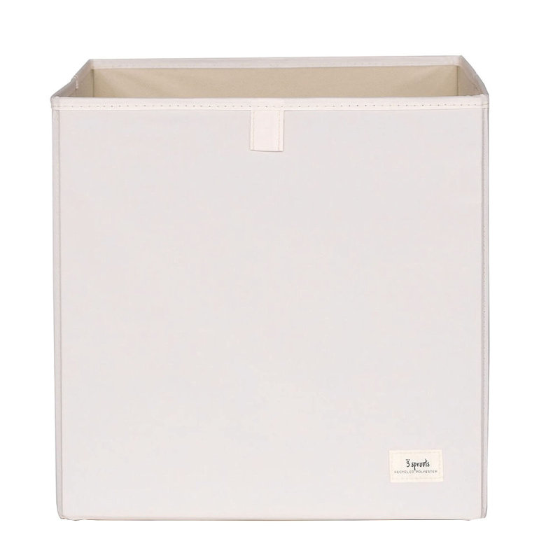UBXS 3 Sprouts - Cube de rangement en tissu recyclé, Crème