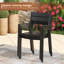 Ensemble de salle à manger de patio 60 po avec table en métal et 8 chaises avec accoudoirs-891530771