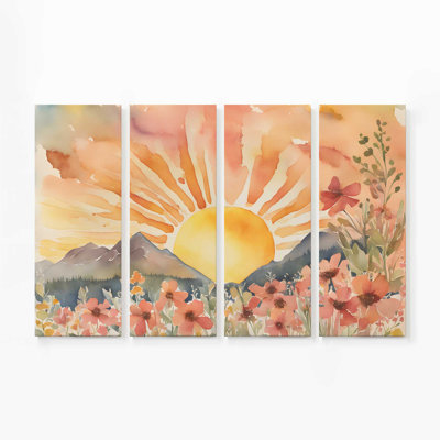 Fleurs et lueur du lever du soleil