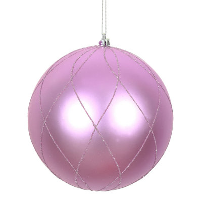  Ornement en forme de boule de 8 po mat et scintillant, avec capuchons percés et câblés.