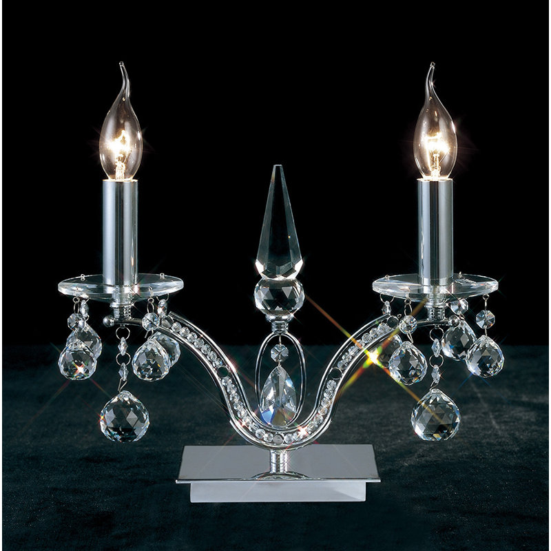 Crystal Novelty Lamp, Polished Chrome