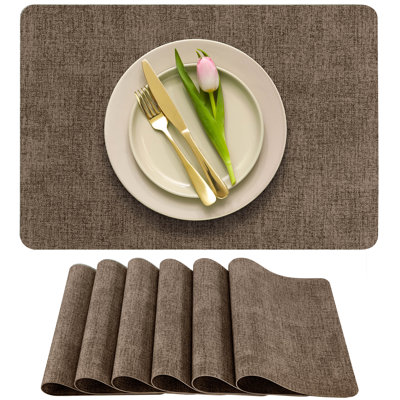 Erlyne Faux Leather Rectangle Placemat