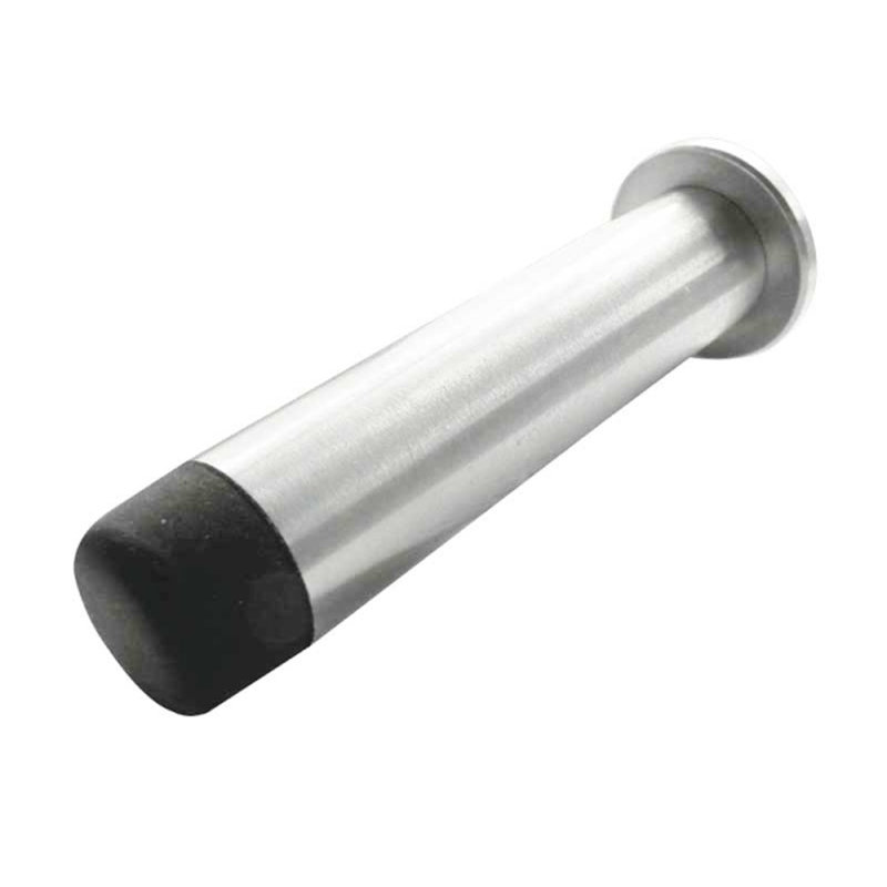 Projection Cylinder Stainless Steel Baseboard Door Stop, Polished Stainless Steel