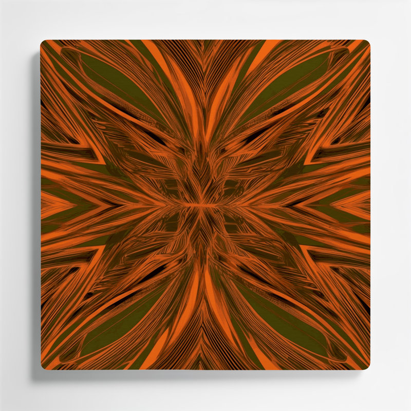 Op Op 86, art mural en métal brun, H 16 po x l 16 po x P 0,05 po