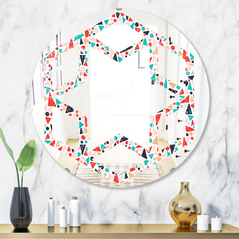 Miroir mural Hexagon Star Abstract Design II, H 23,6 po x l 23,6 po