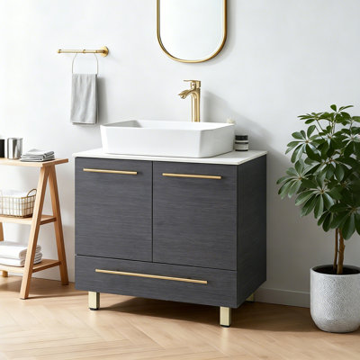 Meuble-lavabo simple 30 po avec lavabo vasque moderne