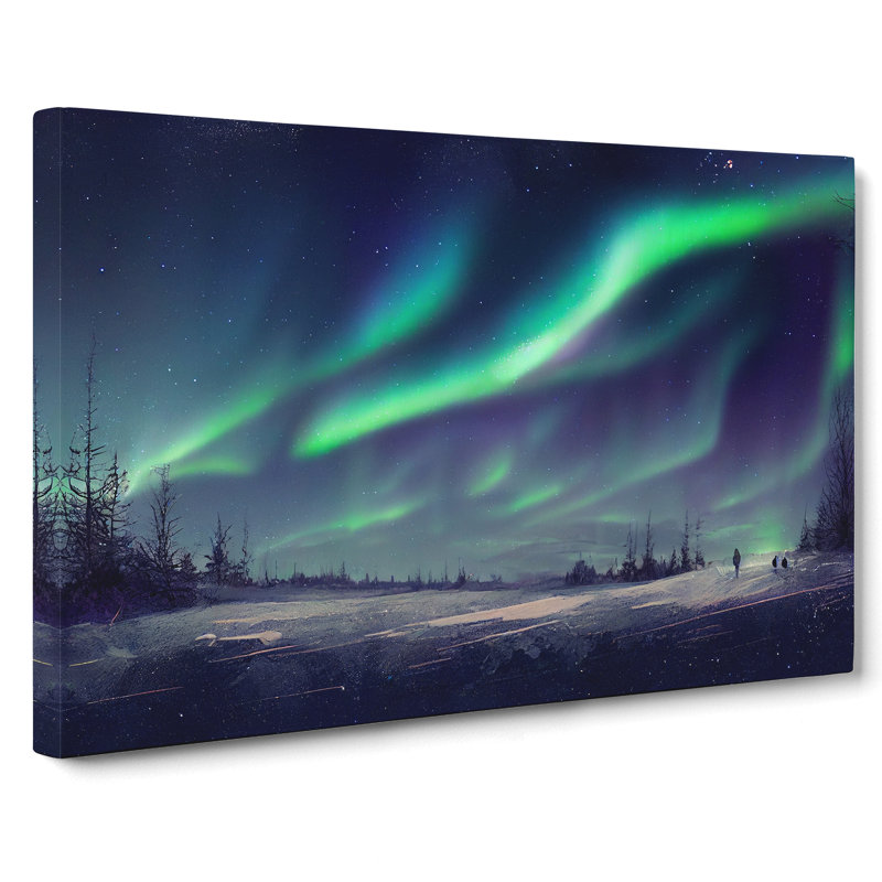 XXX-H1022-WF-941X Astonishing Northern Lights - Wrapped Canvas Print, 35cm H x 50cm W x 3cm D