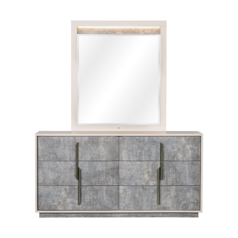 Pavira Dresser With Mirror - Stone