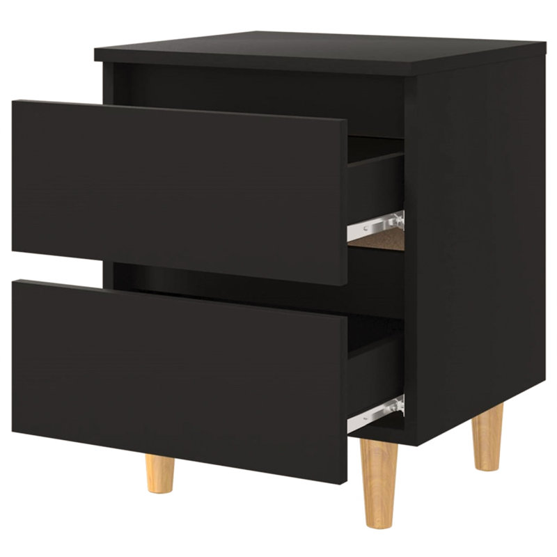 Mode 40cm W Manufactured Wood Bedside Table, Black