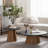 Morris Round Wooden Coffee Table with Cedar Veneer Top-131403575