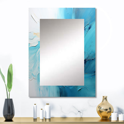 Azure Symphony I - grand paysage, miroir mural décoratif moderne, impression d'art en métal