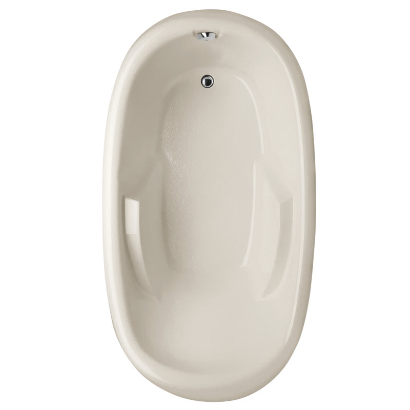 Kimberly 66'' L Soaking Bathtub, Biscuit, Satin Chrome