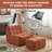33.7" Bean Bag Lounge Chair With Ottoman-641931363