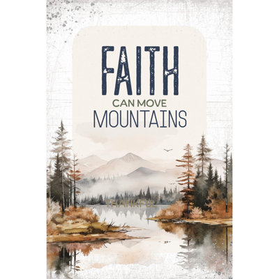 Plaque en bois Faith Can Move Mini Blessings - 4 po x 6 po