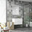 Meuble-lavabo mural 32 po blanc brillant avec tiroirs doubles, système de fermeture en douceur, lavabo en céramique et structure en aluminium - créez un espace de salle de bain moderne et minimaliste! Blanc brillant-995791033