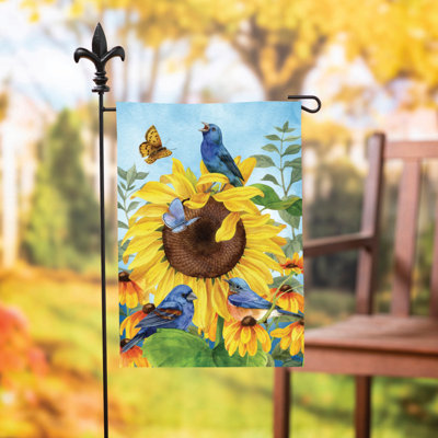 Sunflower Glory Suede Garden Flag