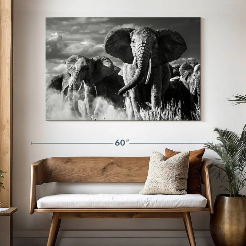 Brampt Elephant Sunset March, 34" H x 51" W