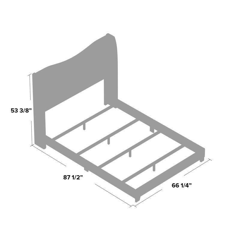 Hudson Oaks Upholstered Bed, Dark Grey, Queen