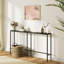 Console étroite 63 po moderne, canapé-lit mince derrière le canapé, table d'entrée en métal noir pour le salon, couloir, L 63 po x l 7,9 po x H 31,7 po