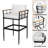 4-Person Rectangle Iron Outdoor Patio Dining Set With Thickened Cushions-1101924738