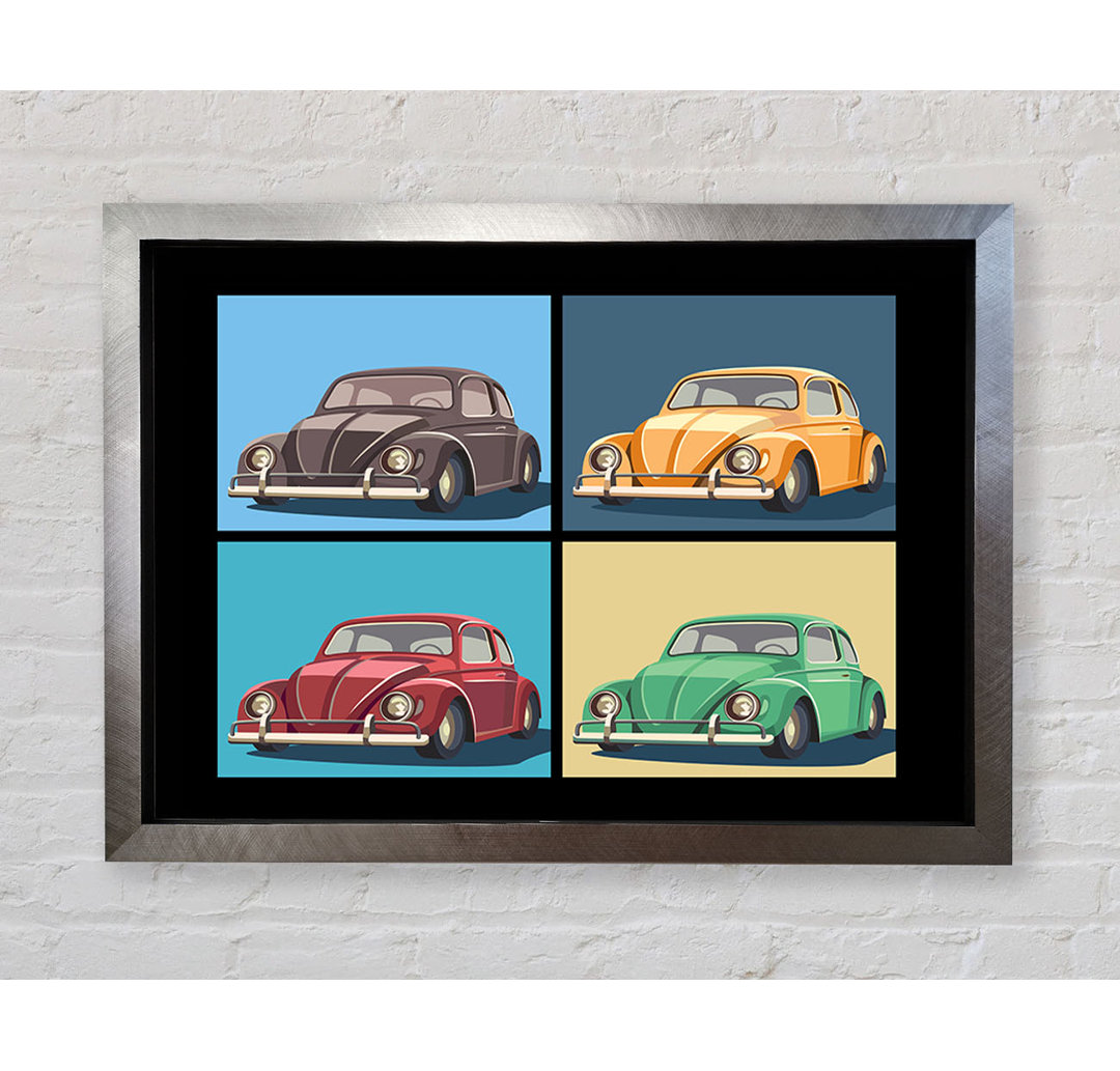 VW Käfer Pop Art - Einzelne Bilderrahmen Kunstdrucke