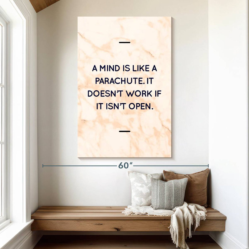 Mind Wisdom Quote, 51" H x 34" W