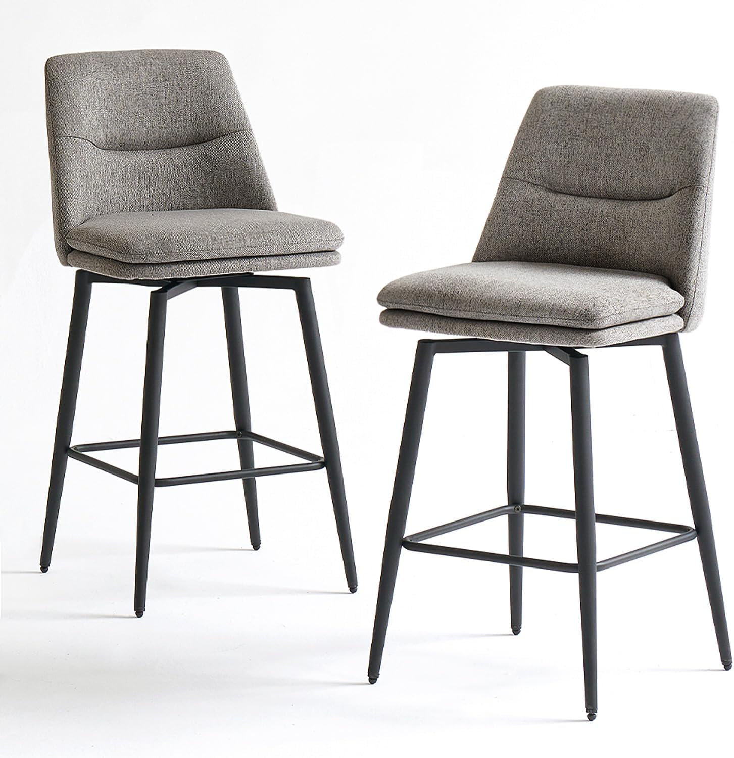 Corrigan Studio® Grey Counter Height Bar Stools Set Of 2,27 Inch Seat ...