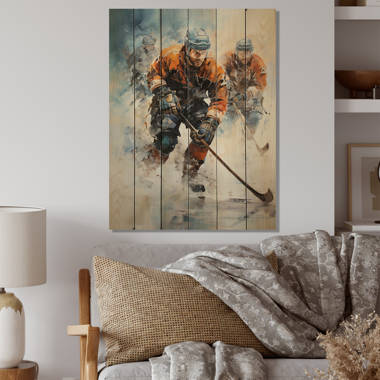 Latitude Run® Usa Hockey Player In Action I - Modern Metal Wall Decor