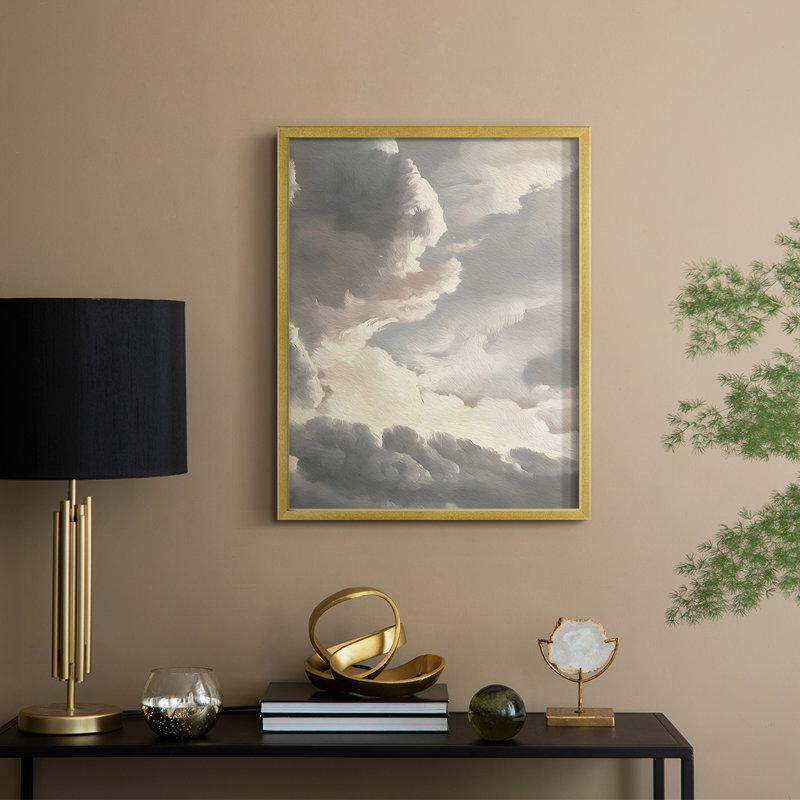 Vintage Landscape CXCV Framed Print - Solid Wood, 11" H x 9" W, Gold