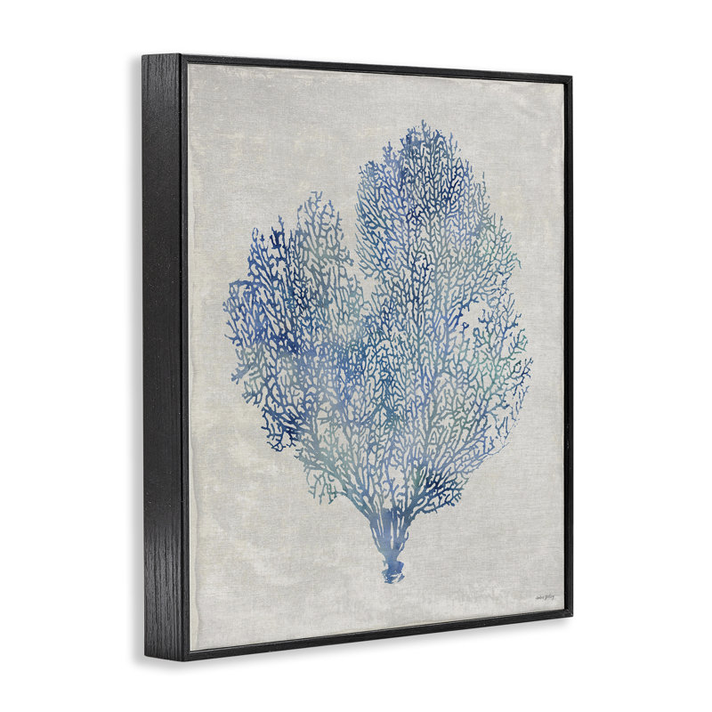 Giclée encadrée d'algues détaillées, conception par Amber Sterling, H 14 po x l 11 po, Giclée encadrée noir minuit